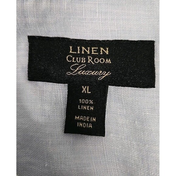 Club Room Luxury 100% Linen Button Down Long Sleeve Shirt Light Blue Men's Sz XL - Picture 4 of 8